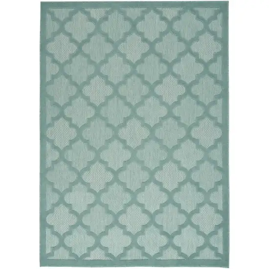 Aqua And Teal Ikat Indoor Outdoor Area Rug Photo 1