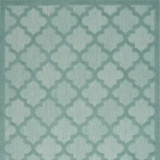 Aqua And Teal Ikat Indoor Outdoor Area Rug Photo 4