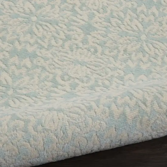 Aqua Floral Power Loom Area Rug Photo 9