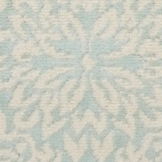 Aqua Floral Power Loom Area Rug Photo 8