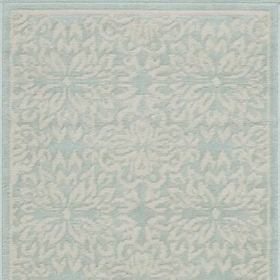 Aqua Floral Power Loom Area Rug Photo 5