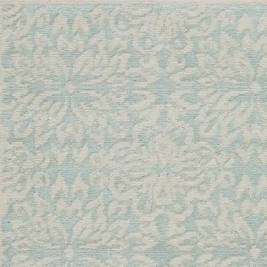 Aqua Floral Power Loom Area Rug Photo 4