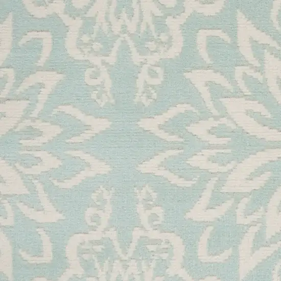 Aqua Floral Power Loom Area Rug Photo 9