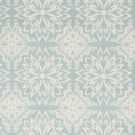 Aqua Floral Power Loom Area Rug Photo 4