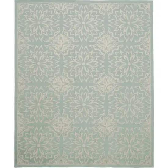 Aqua Floral Power Loom Area Rug Photo 2