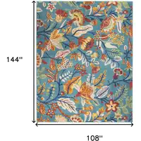 Photo of Aqua Floral Power Loom Area Rug