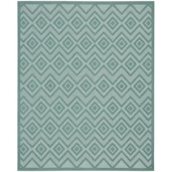 Aqua Geometric Flatweave Area Rug Photo 1