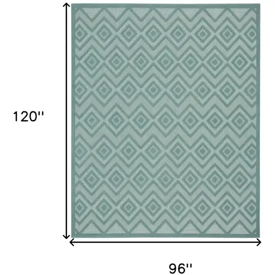 Aqua Geometric Flatweave Area Rug Photo 8