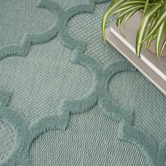 Aqua Geometric Flatweave Area Rug Photo 5