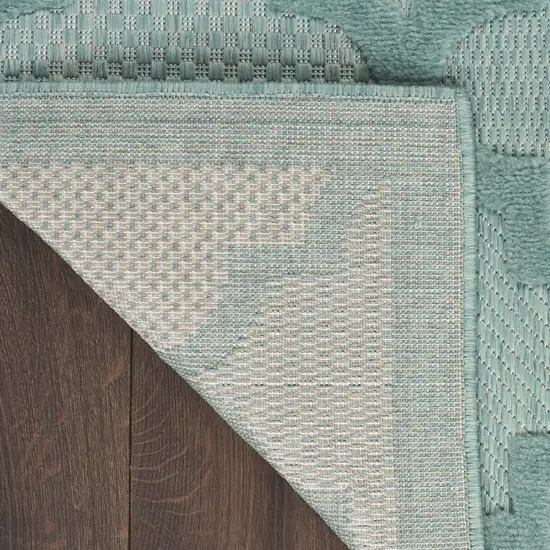 Aqua Geometric Flatweave Area Rug Photo 4