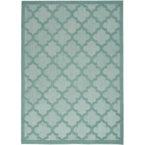 Aqua Geometric Flatweave Area Rug Photo 1