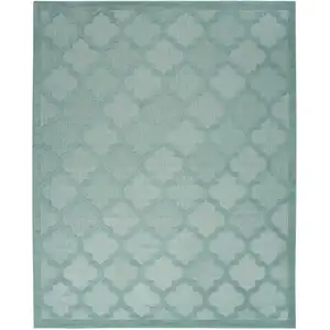 Photo of Aqua Geometric Flatweave Area Rug