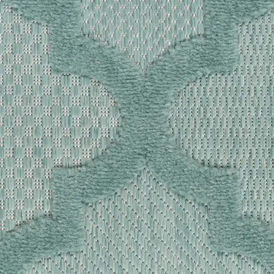 Aqua Geometric Flatweave Area Rug Photo 4