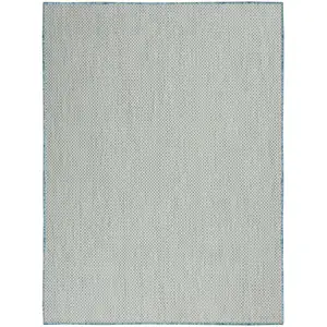 Photo of Aqua Geometric Power Loom Area Rug