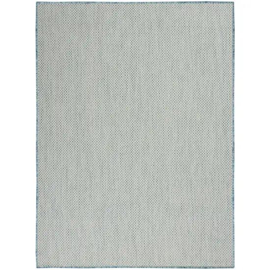 Aqua Geometric Power Loom Area Rug Photo 1