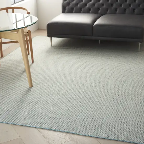 Aqua Geometric Power Loom Area Rug Photo 5