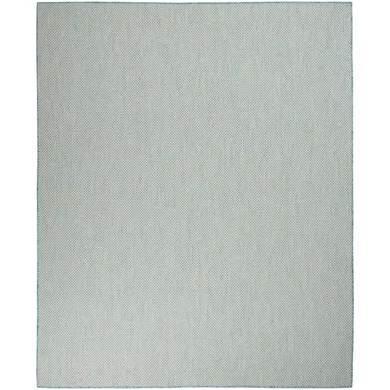 Aqua and Ivory Indoor Outdoor Area Rug Photo 2