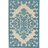 Photo of Aqua Medallion Indoor Outdoor Area Rug