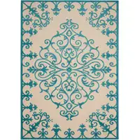 Photo of Aqua Medallion Indoor Outdoor Area Rug