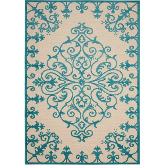 Aqua Medallion Indoor Outdoor Area Rug Photo 1