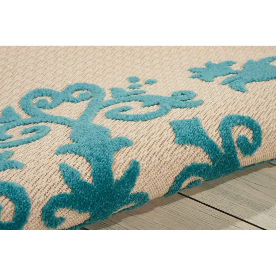 Aqua Medallion Indoor Outdoor Area Rug Photo 4