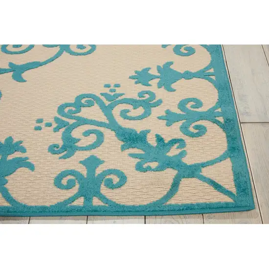 Aqua Medallion Indoor Outdoor Area Rug Photo 2