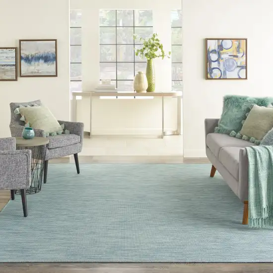 Aqua Power Loom Area Rug Photo 6