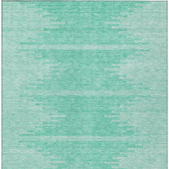 Aquamarine And Ivory Abstract Washable Indoor Outdoor Area Rug Photo 6