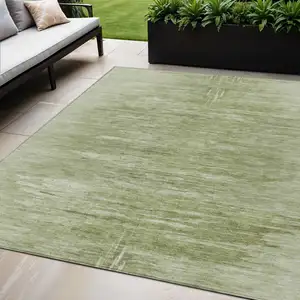 Photo of Artichoke Green And Fern Green Abstract Washable Indoor Outdoor Area Rug