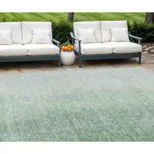 Photo of Artichoke Green And Fern Green Abstract Washable Indoor Outdoor Area Rug