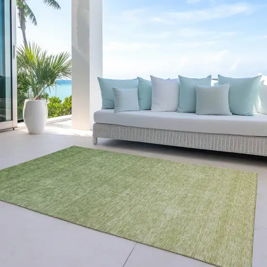 Artichoke Green And Fern Green Ombre Washable Indoor Outdoor Area Rug Photo 8