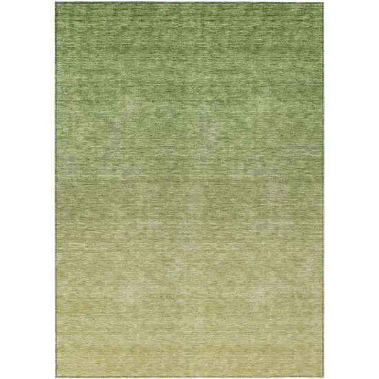 Artichoke Green And Fern Green Ombre Washable Indoor Outdoor Area Rug Photo 2