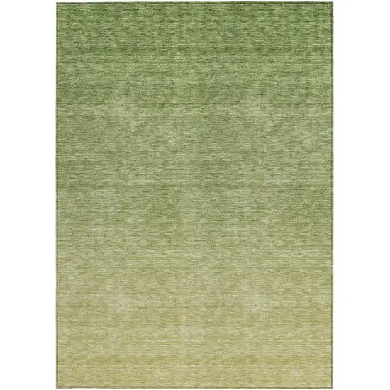 Artichoke Green And Fern Green Ombre Washable Indoor Outdoor Area Rug Photo 7