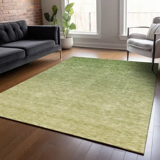 Artichoke Green And Fern Green Ombre Washable Indoor Outdoor Area Rug Photo 9