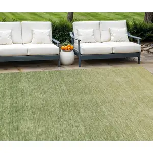 Photo of Artichoke Green And Fern Green Ombre Washable Indoor Outdoor Area Rug