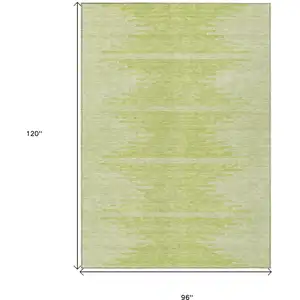 Photo of Artichoke Green And Ivory Abstract Washable Indoor Outdoor Area Rug