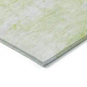 Photo of Artichoke Green And Ivory Abstract Washable Indoor Outdoor Area Rug