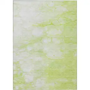 Photo of Artichoke Green And Ivory Abstract Washable Indoor Outdoor Area Rug