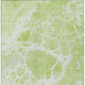 Photo of Artichoke Green And Ivory Nautical Washable Indoor Outdoor Area Rug