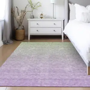 Photo of Artichoke Green And Lavender Ombre Washable Indoor Outdoor Area Rug