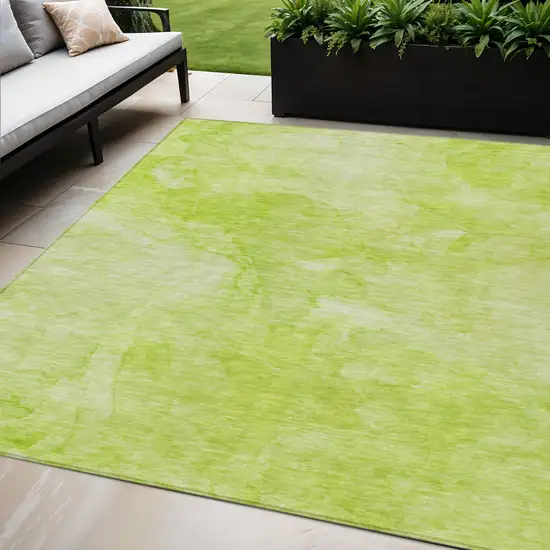 Artichoke Green And Lime Green Nautical Washable Indoor Outdoor Area Rug Photo 1