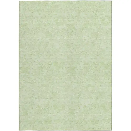 Artichoke Green And Mint Green Floral Washable Indoor Outdoor Area Rug Photo 6