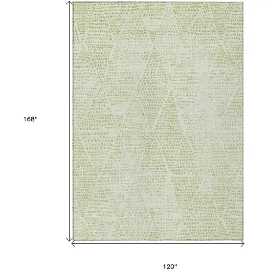 Artichoke Green Geometric Washable Non Skid Indoor Outdoor Area Rug Photo 8