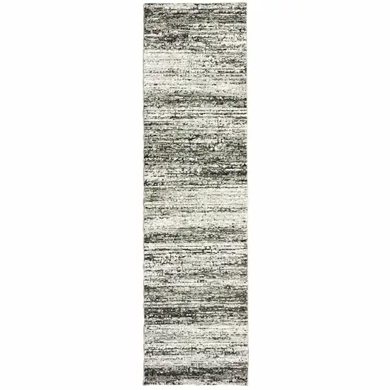 Ash and Slate Abstract Runner Rug Photo 1