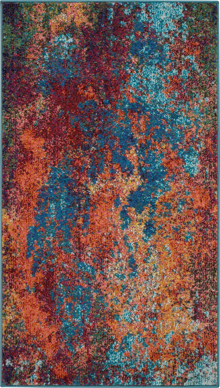 Atlantic Abstract Power Loom Non Skid Area Rug Photo 1