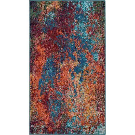 Atlantic Abstract Power Loom Non Skid Area Rug Photo 1