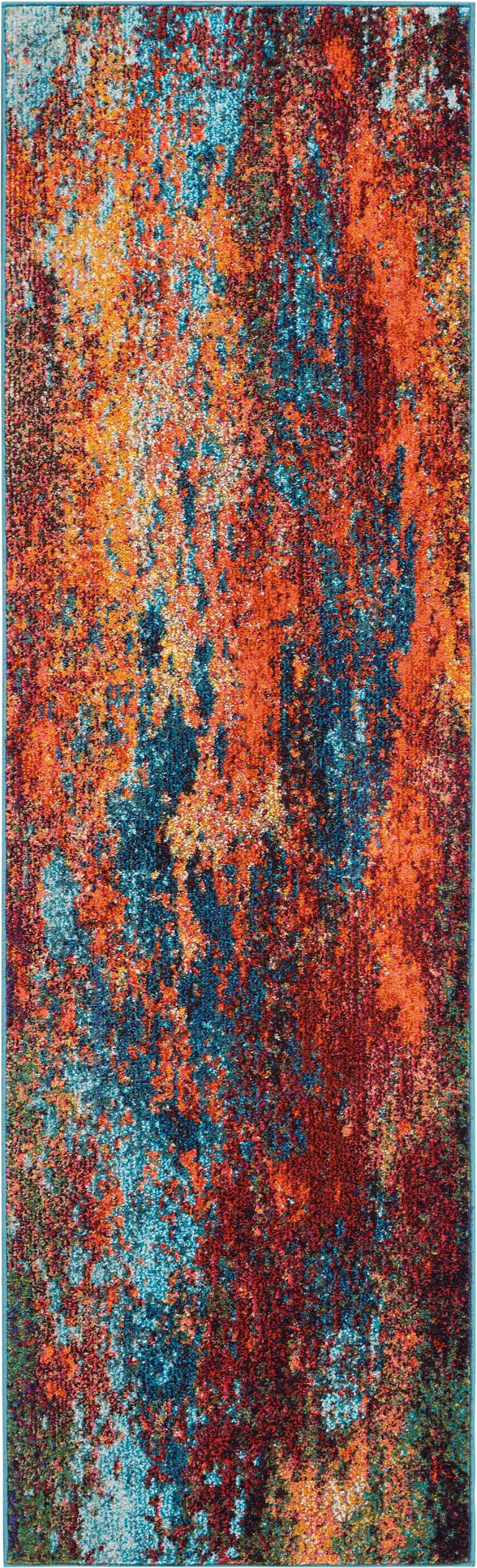 Atlantic Abstract Power Loom Non Skid Runner Rug Photo 1