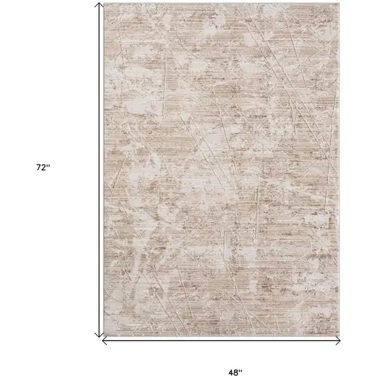 Beige Abstract Area Rug Photo 3