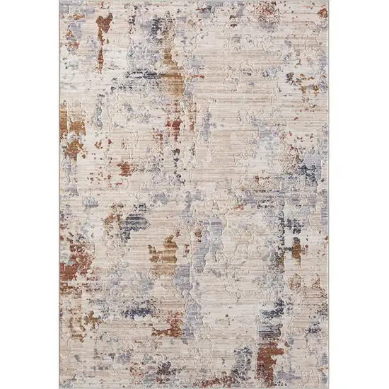 Beige Abstract Area Rug Photo 7