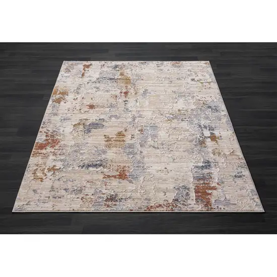 Beige Abstract Area Rug Photo 5